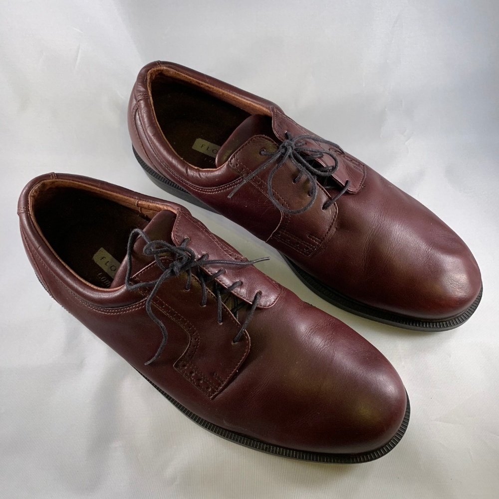 FLORSHEIM — Noble Brown Leather Derby Dress Shoes - Picture 5 of 8